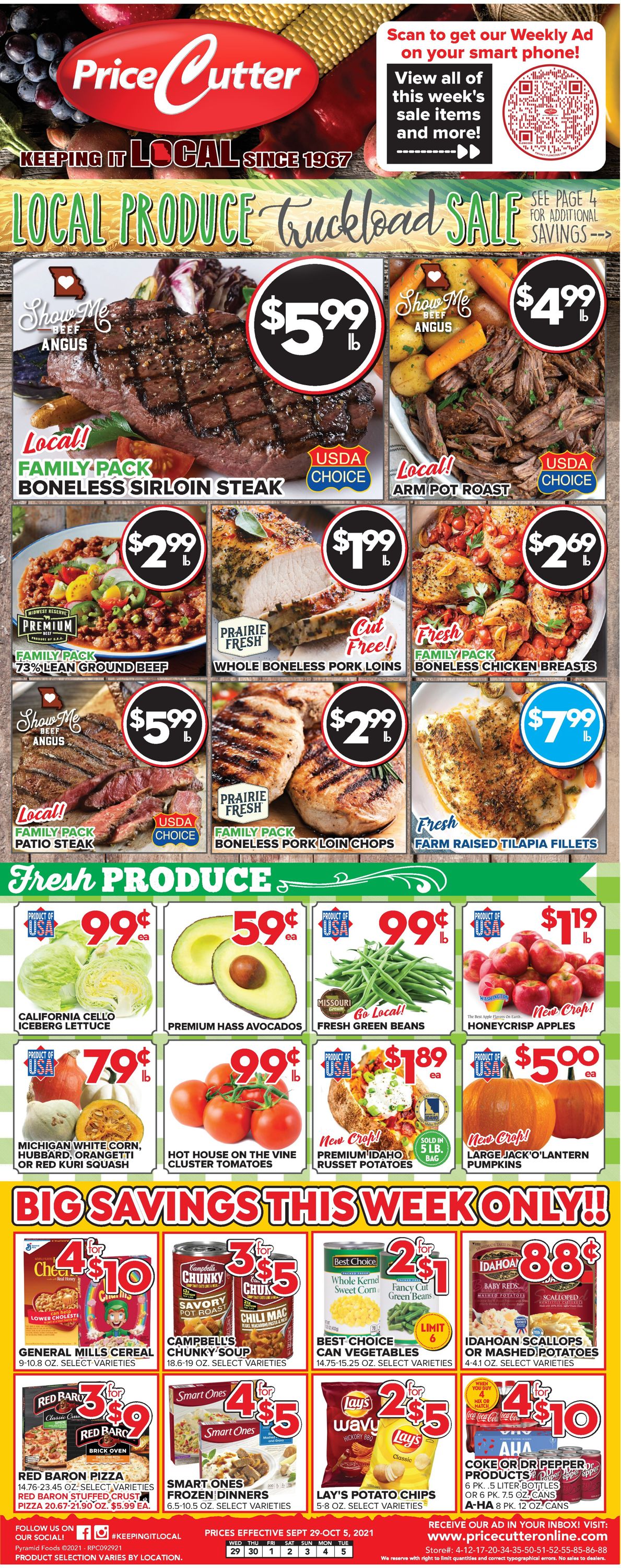 Price Cutter Weekly Ad Circular - valid 09/29-10/05/2021