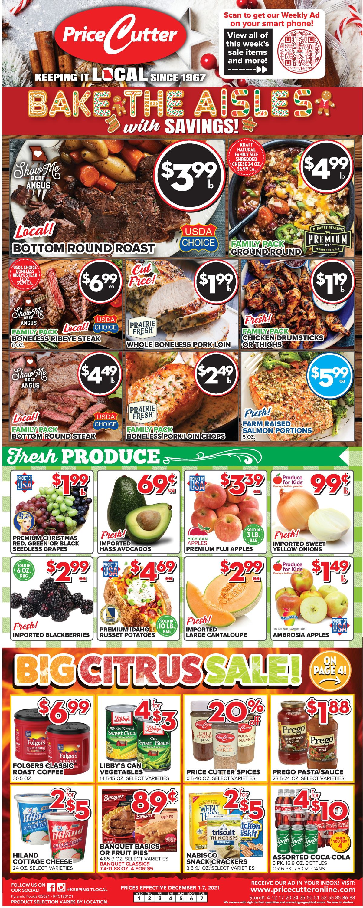 Price Cutter Weekly Ad Circular - valid 12/01-12/07/2021