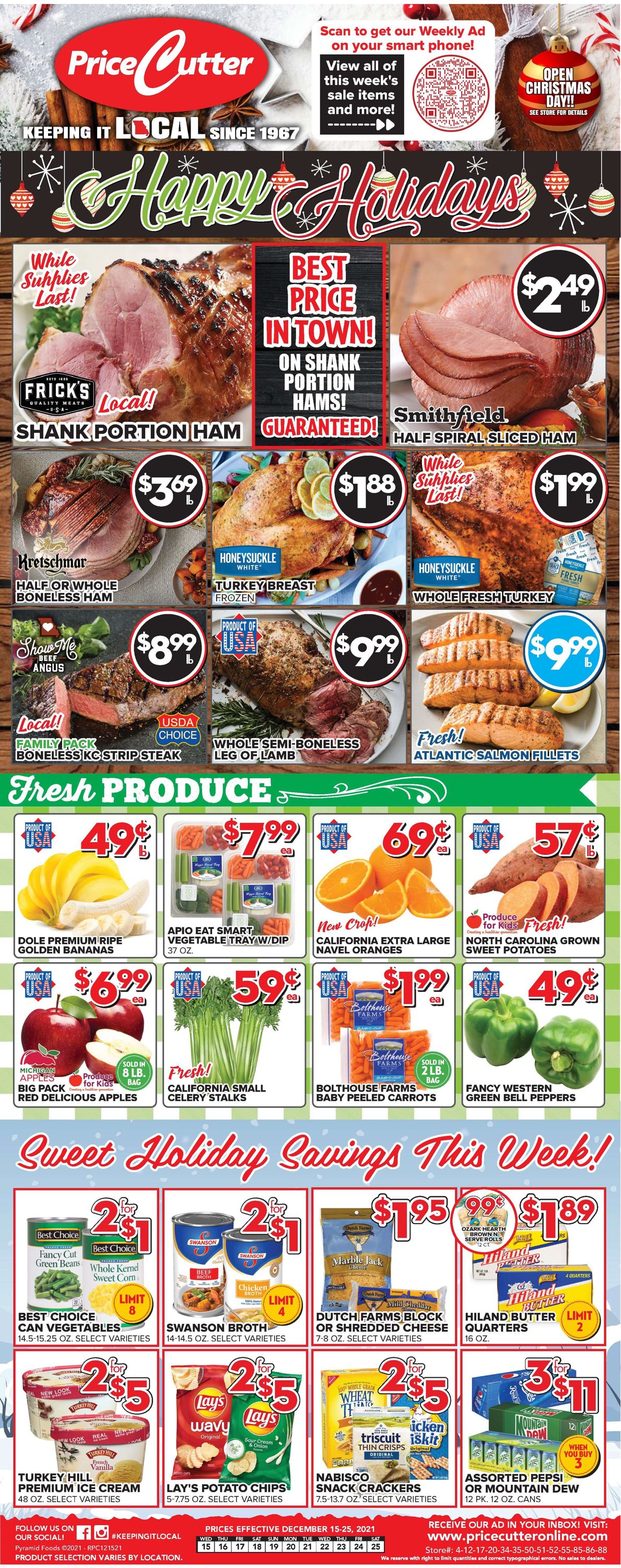 Price Cutter CHRISTMAS 2021 Weekly Ad Circular - valid 12/15-12/25/2021