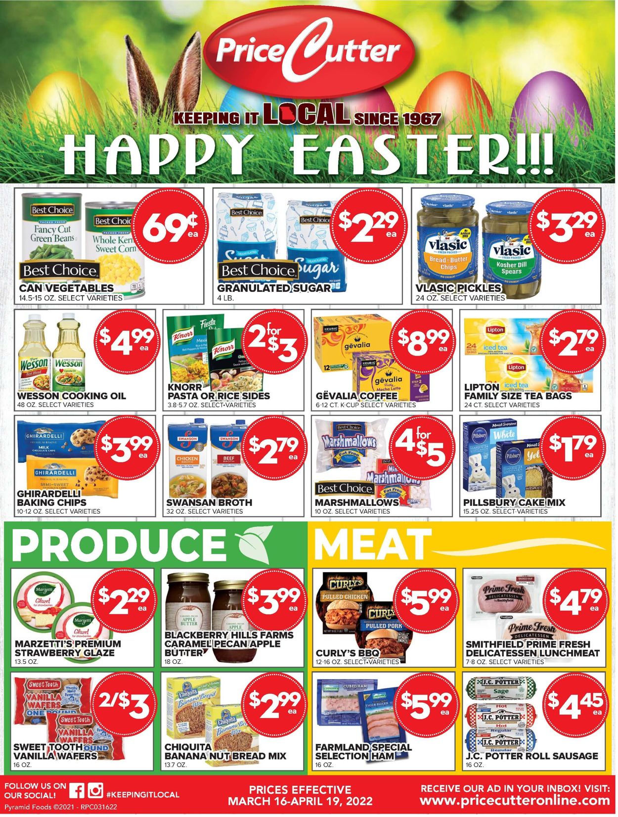 Price Cutter EASTER 2022 Weekly Ad Circular - valid 03/16-04/19/2022