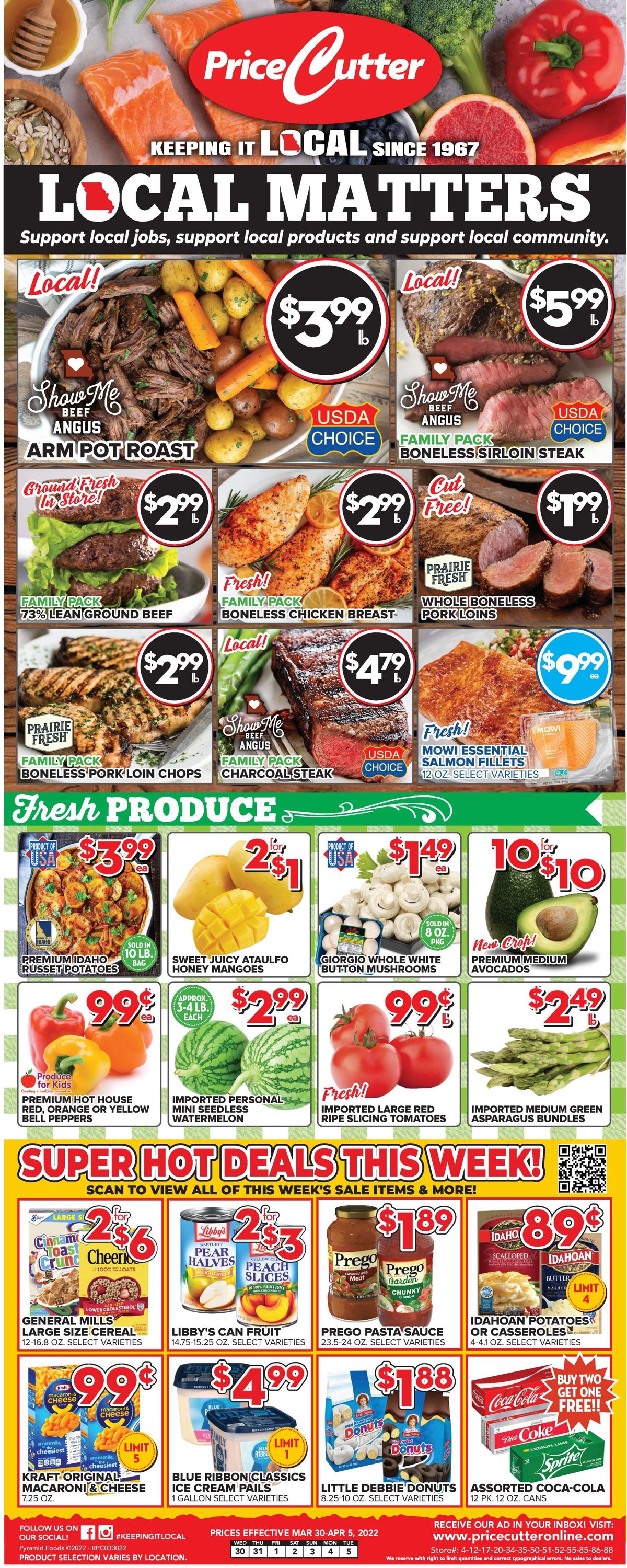 Price Cutter Weekly Ad Circular - valid 03/30-04/05/2022