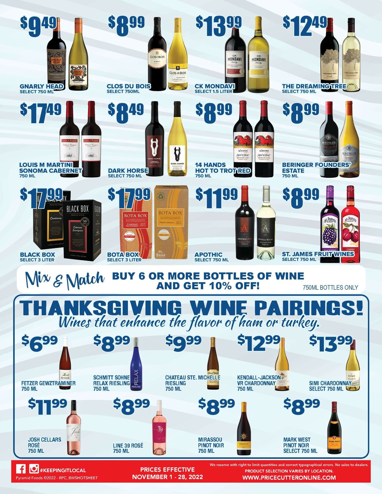 Price Cutter Weekly Ad Circular - valid 11/01-11/28/2022