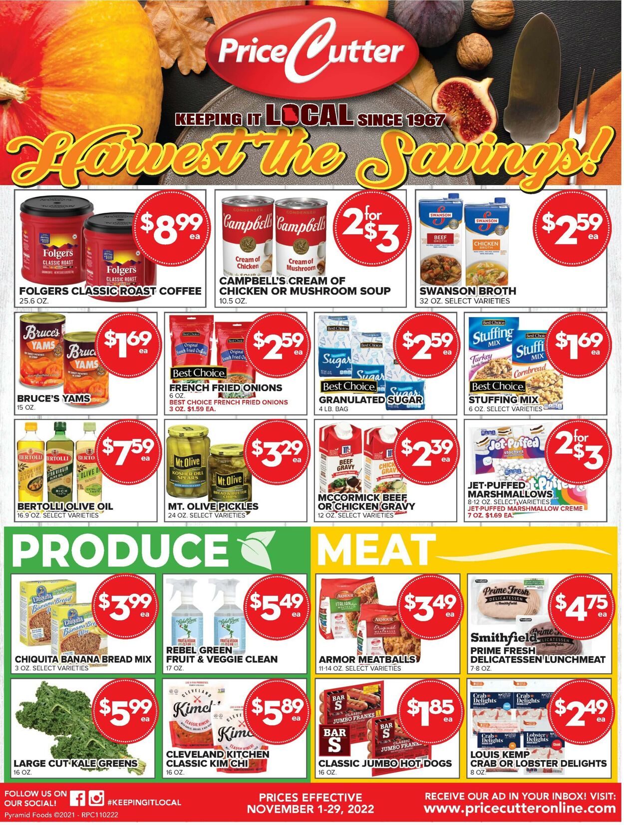 Price Cutter Weekly Ad Circular - valid 11/01-11/29/2022