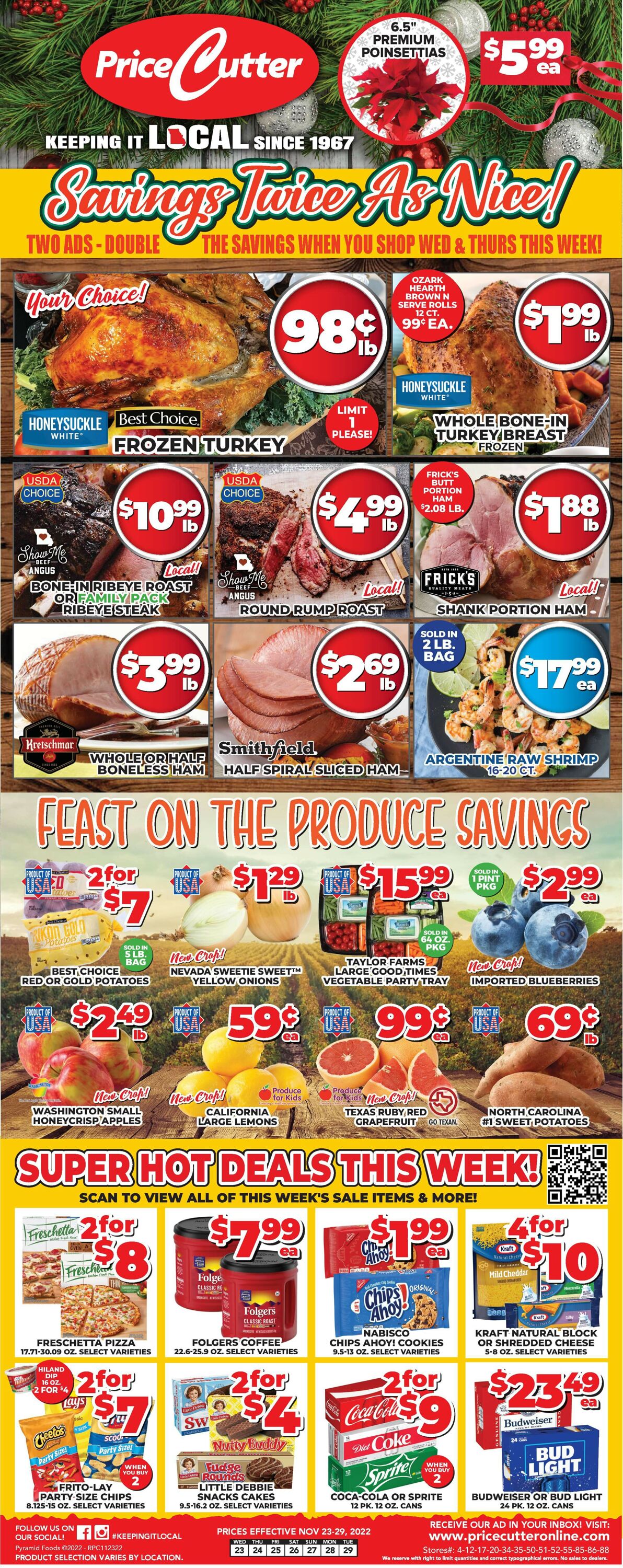 Price Cutter Weekly Ad Circular - valid 11/23-11/29/2022