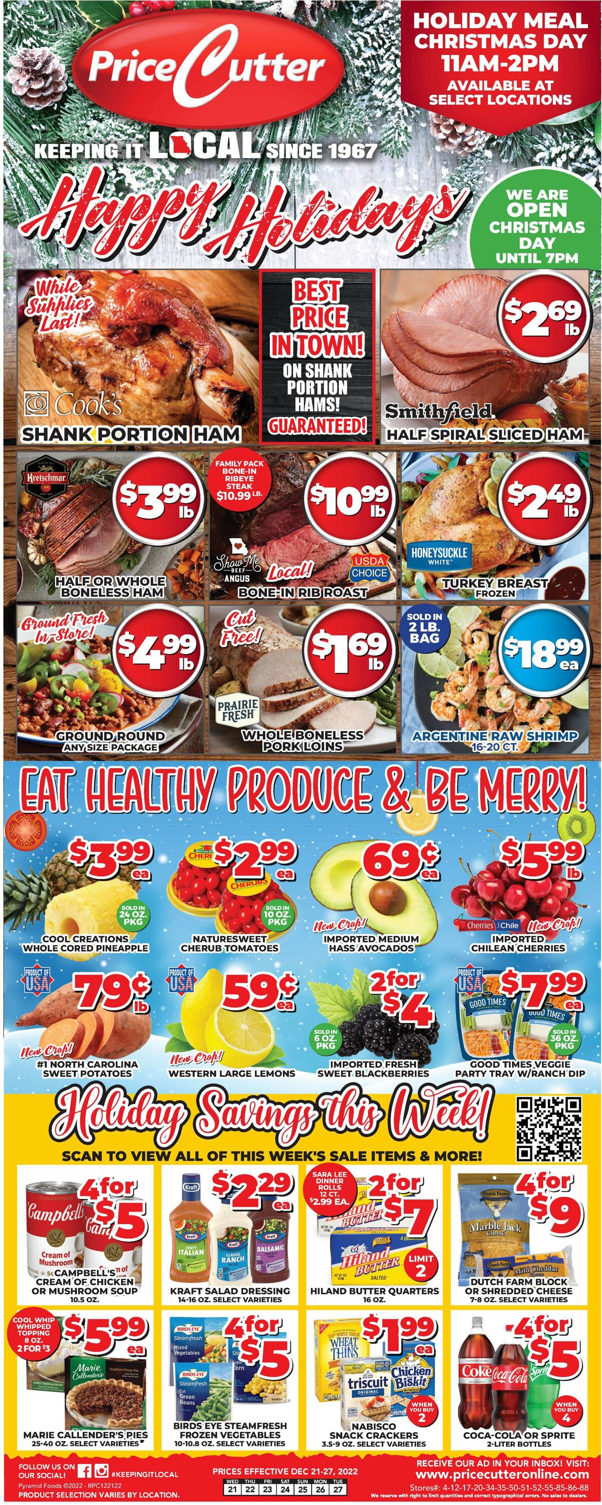 Price Cutter Weekly Ad Circular - valid 12/21-12/27/2022