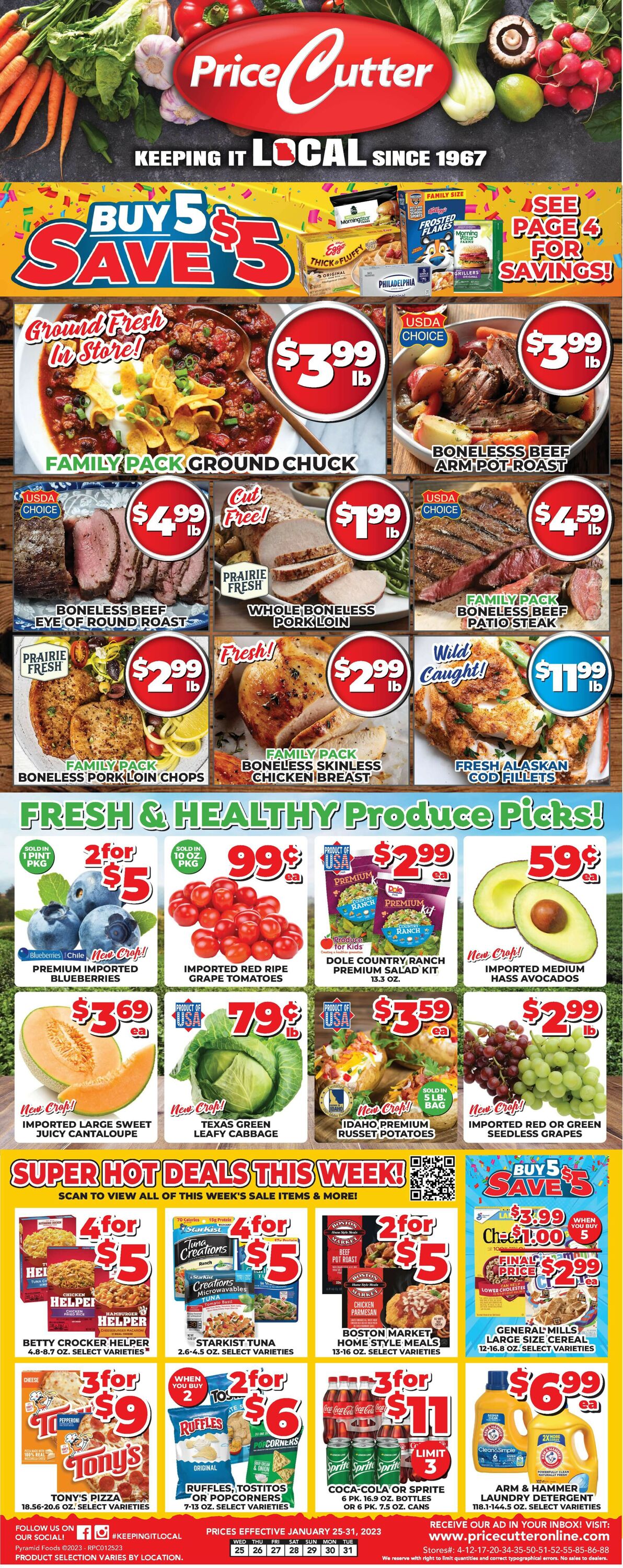 Price Cutter Weekly Ad Circular - valid 01/25-01/31/2023