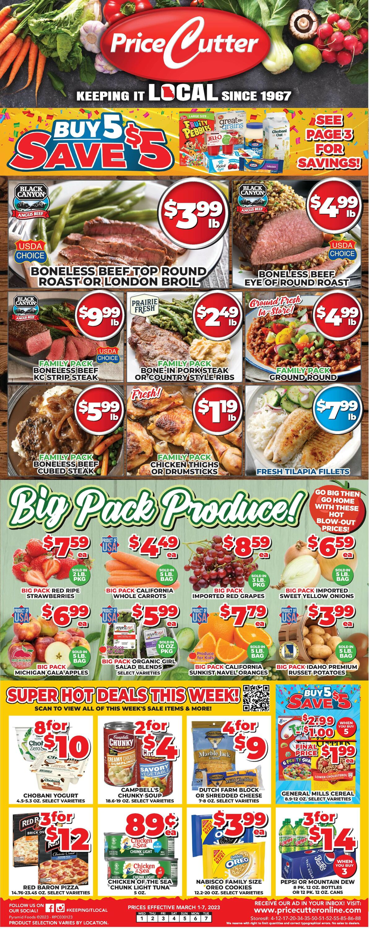 Price Cutter Weekly Ad Circular - valid 03/01-03/07/2023