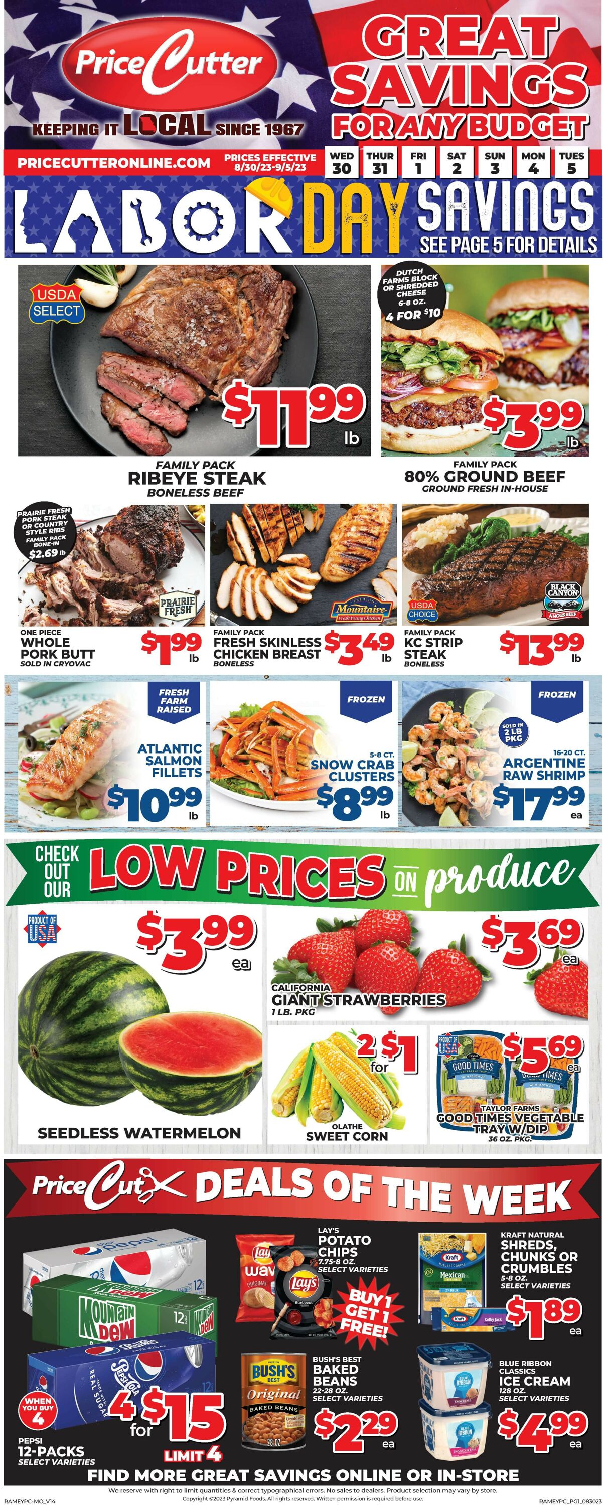Price Cutter Weekly Ad Circular - valid 08/30-09/05/2023