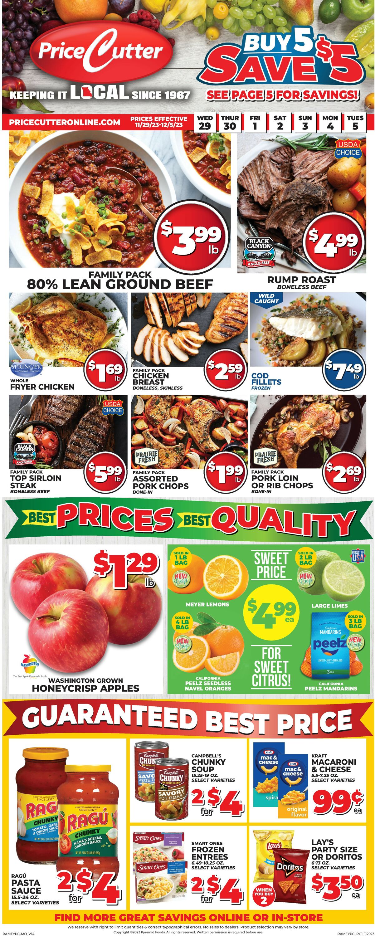 Price Cutter Weekly Ad Circular - valid 11/29-12/05/2023
