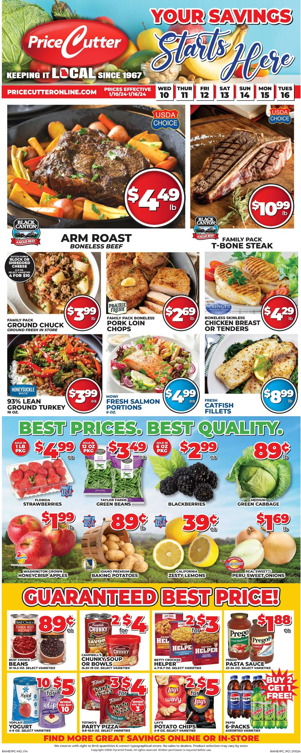 Price Cutter Weekly Ad Circular - valid 01/10-01/16/2024