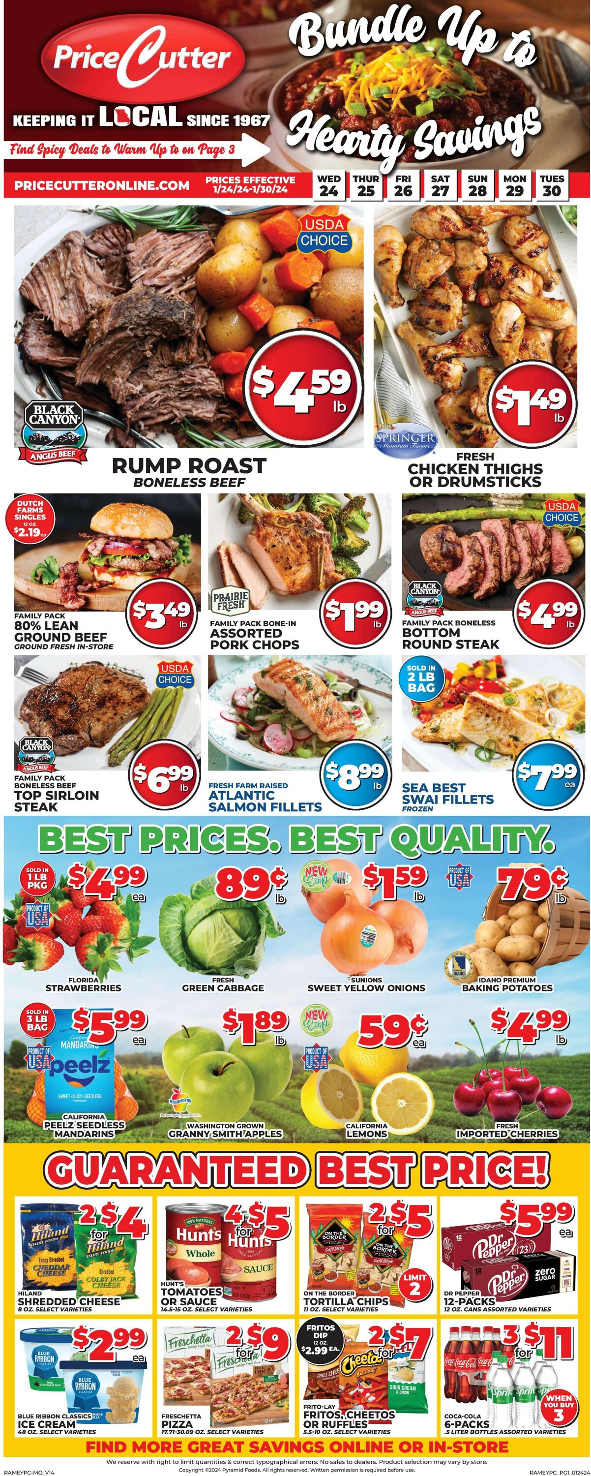 Price Cutter Weekly Ad Circular - valid 01/24-01/30/2024