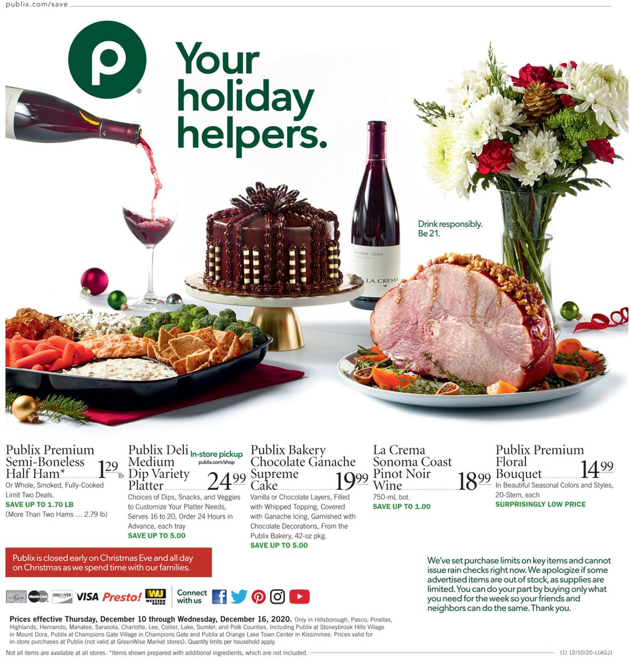 Publix Holiday Helpers 2020 Weekly Ad Circular - valid 12/10-12/16/2020