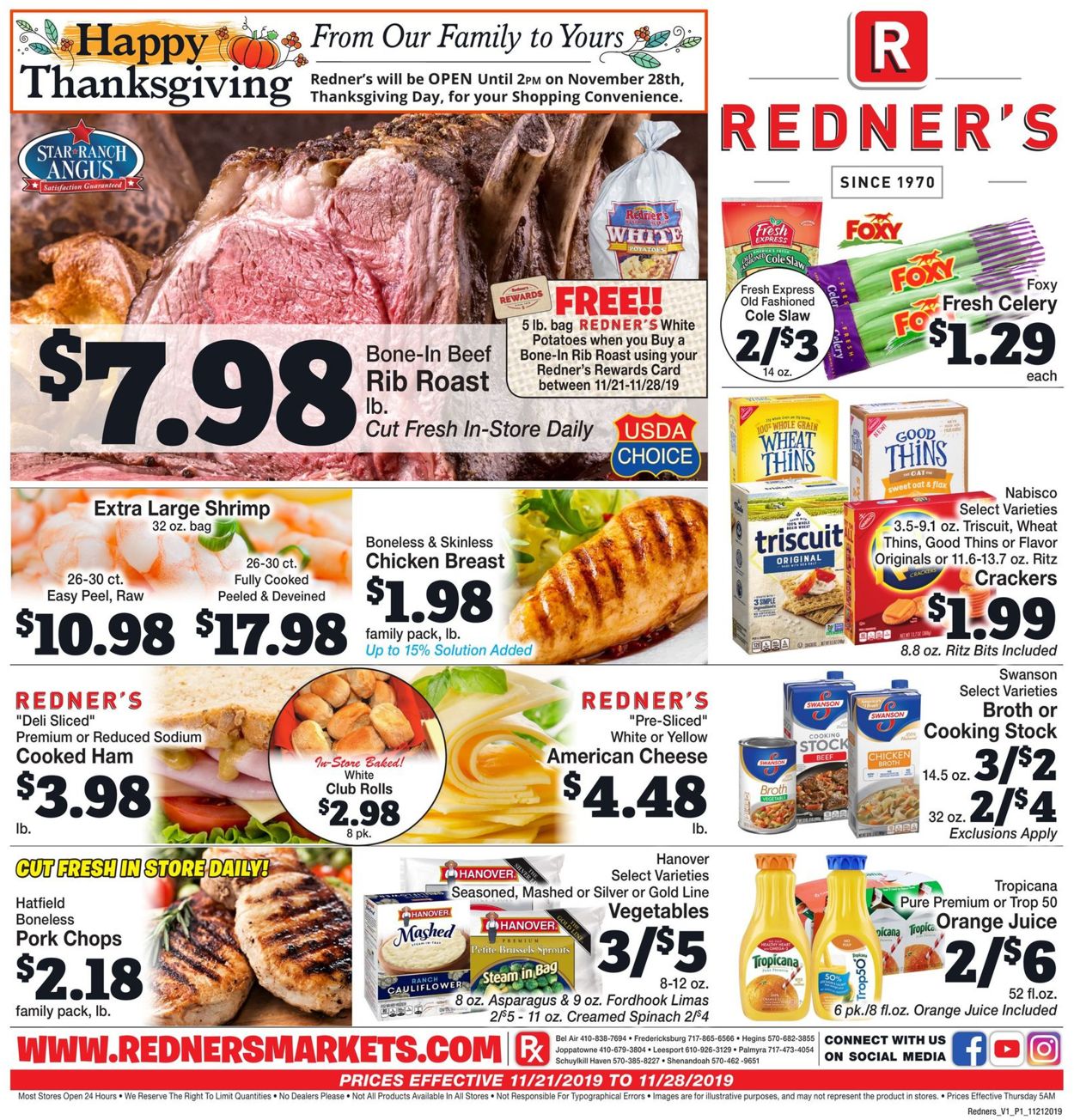 Redner’s Warehouse Market Weekly Ad Circular - valid 11/21-11/28/2019