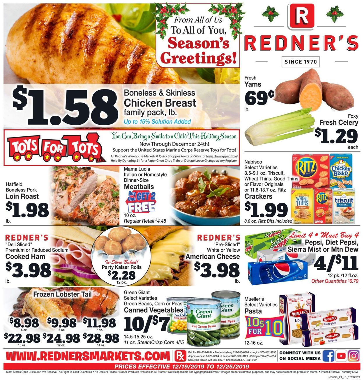 Redner’s Warehouse Market - Holiday Ad 2019 Weekly Ad Circular - valid 12/19-12/25/2019