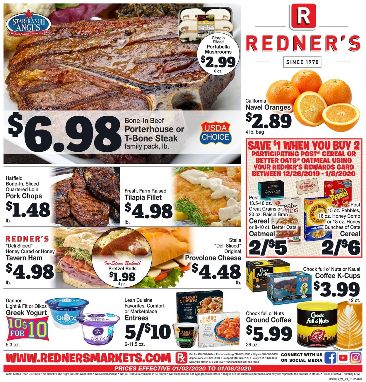 Redner’s Warehouse Market Weekly Ad Circular - valid 01/02-01/08/2020