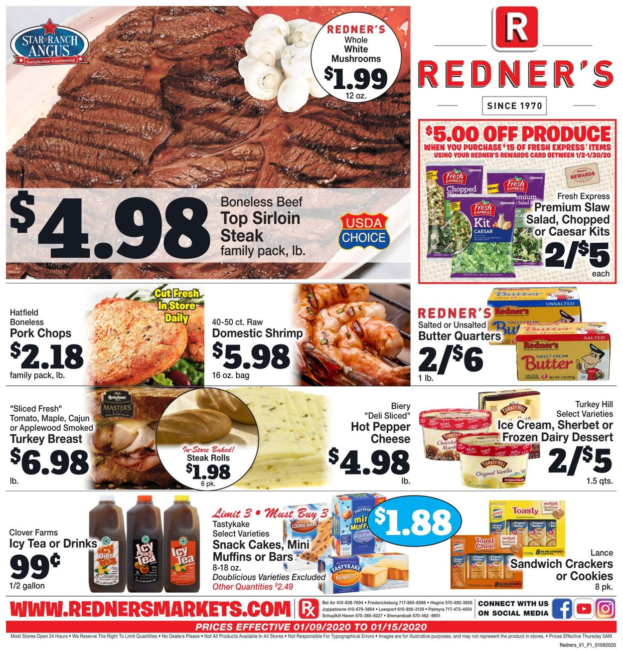 Redner’s Warehouse Market Weekly Ad Circular - valid 01/09-01/15/2020