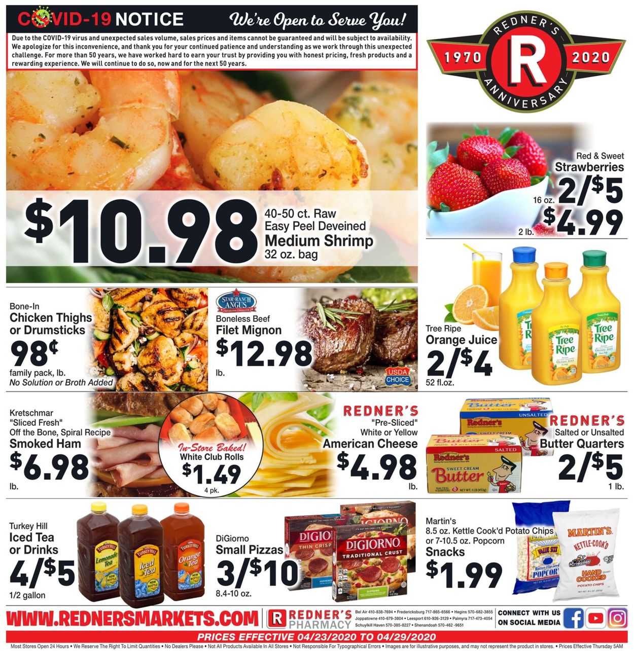 Redner’s Warehouse Market Weekly Ad Circular - valid 04/23-04/29/2020
