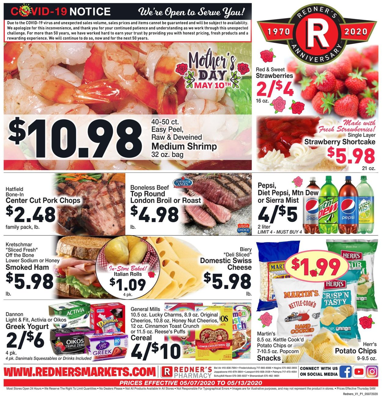 Redner’s Warehouse Market Ad Circular - 05/07 - 05/13/2020 | Rabato