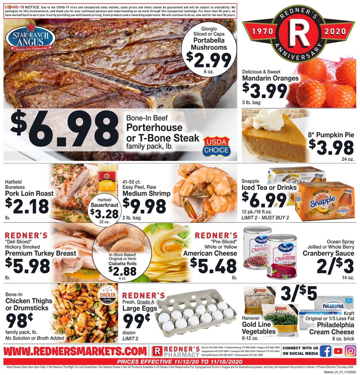 Redner’s Warehouse Market Weekly Ad Circular - valid 11/12-11/18/2020