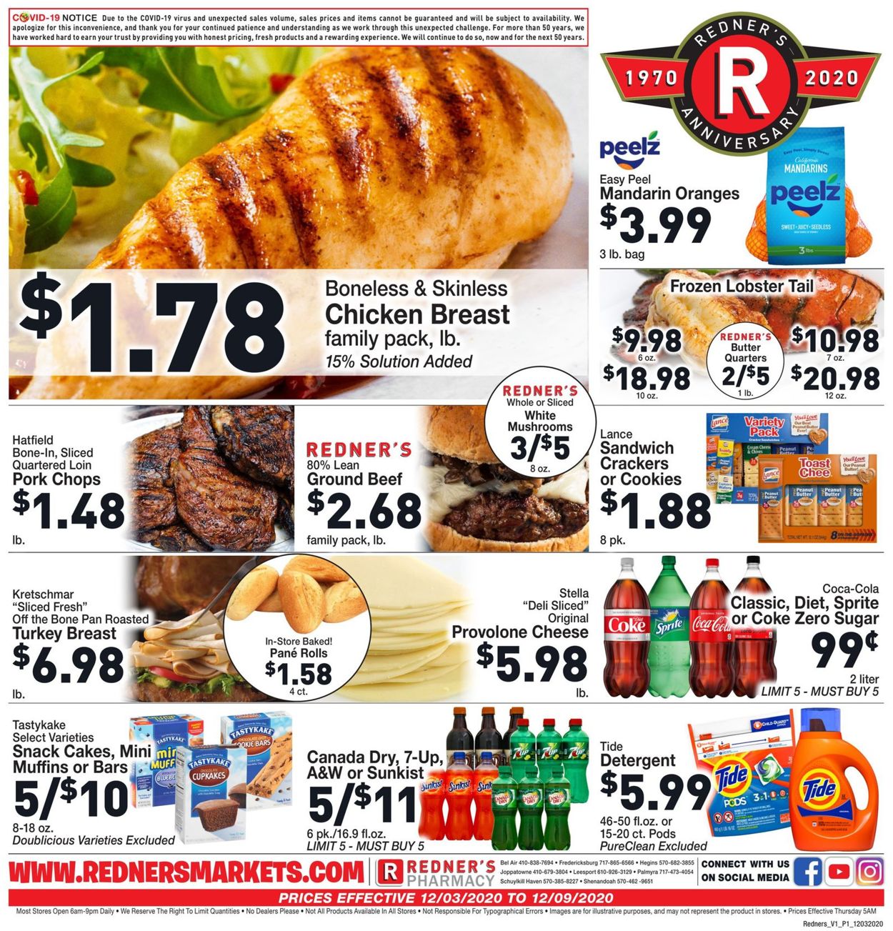 Redner’s Warehouse Market Weekly Ad Circular - valid 12/03-12/09/2020
