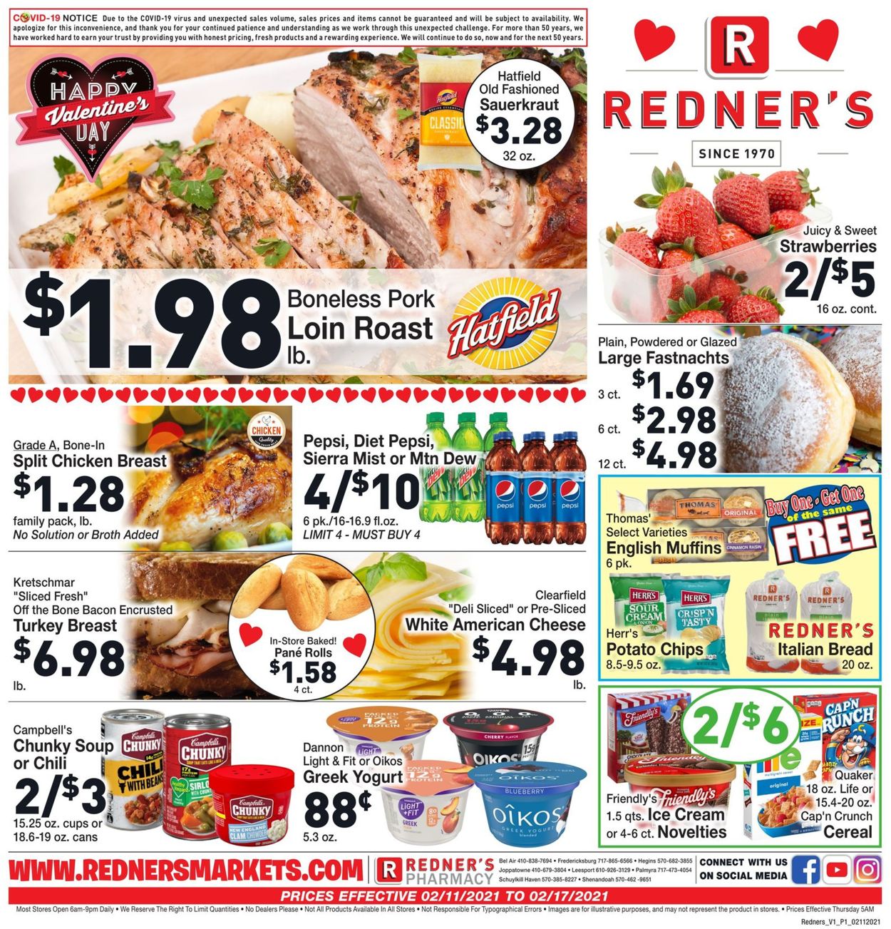 Redner’s Warehouse Market Weekly Ad Circular - valid 02/11-02/17/2021