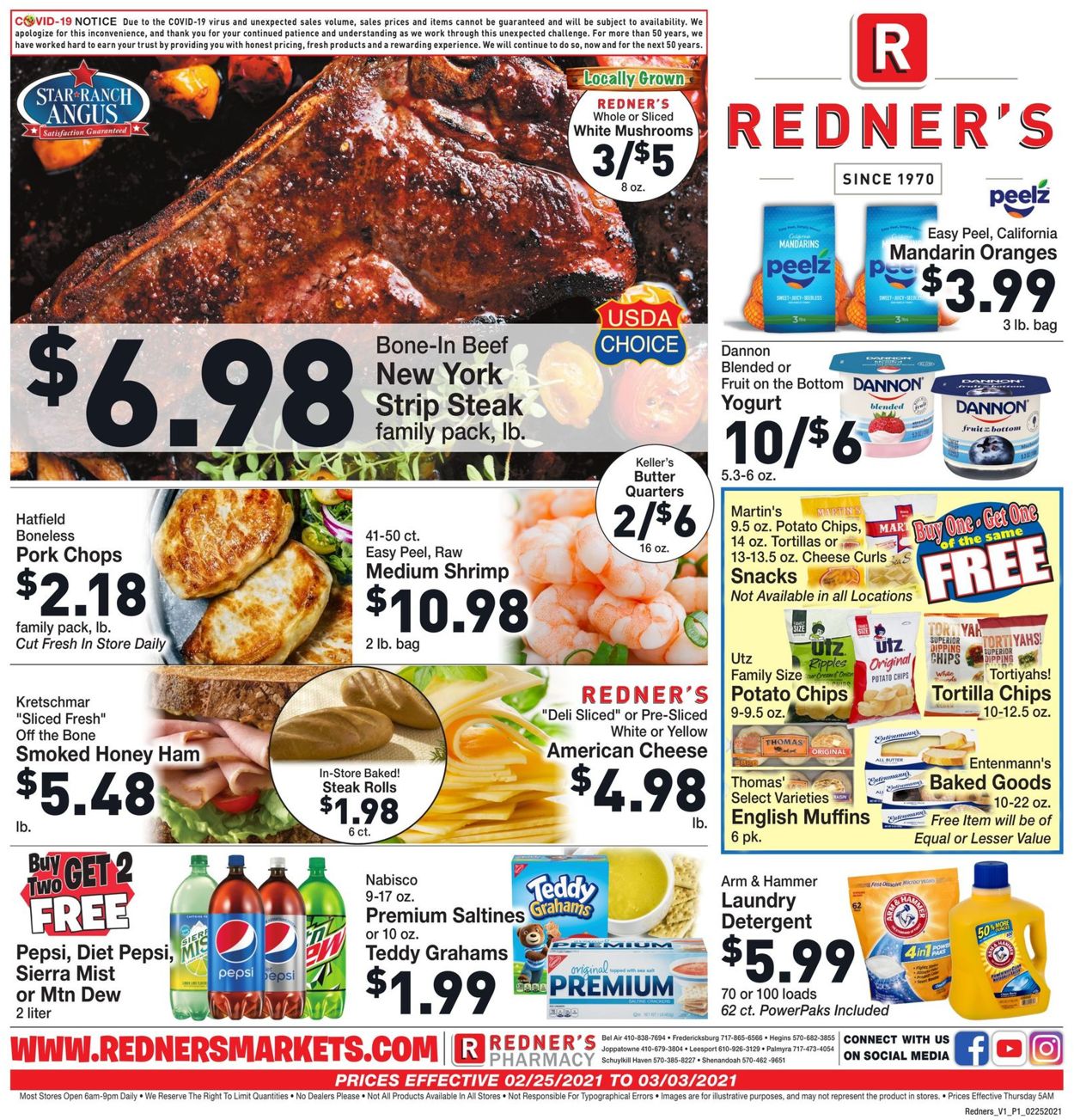 Redner’s Warehouse Market Weekly Ad Circular - valid 02/25-03/03/2021