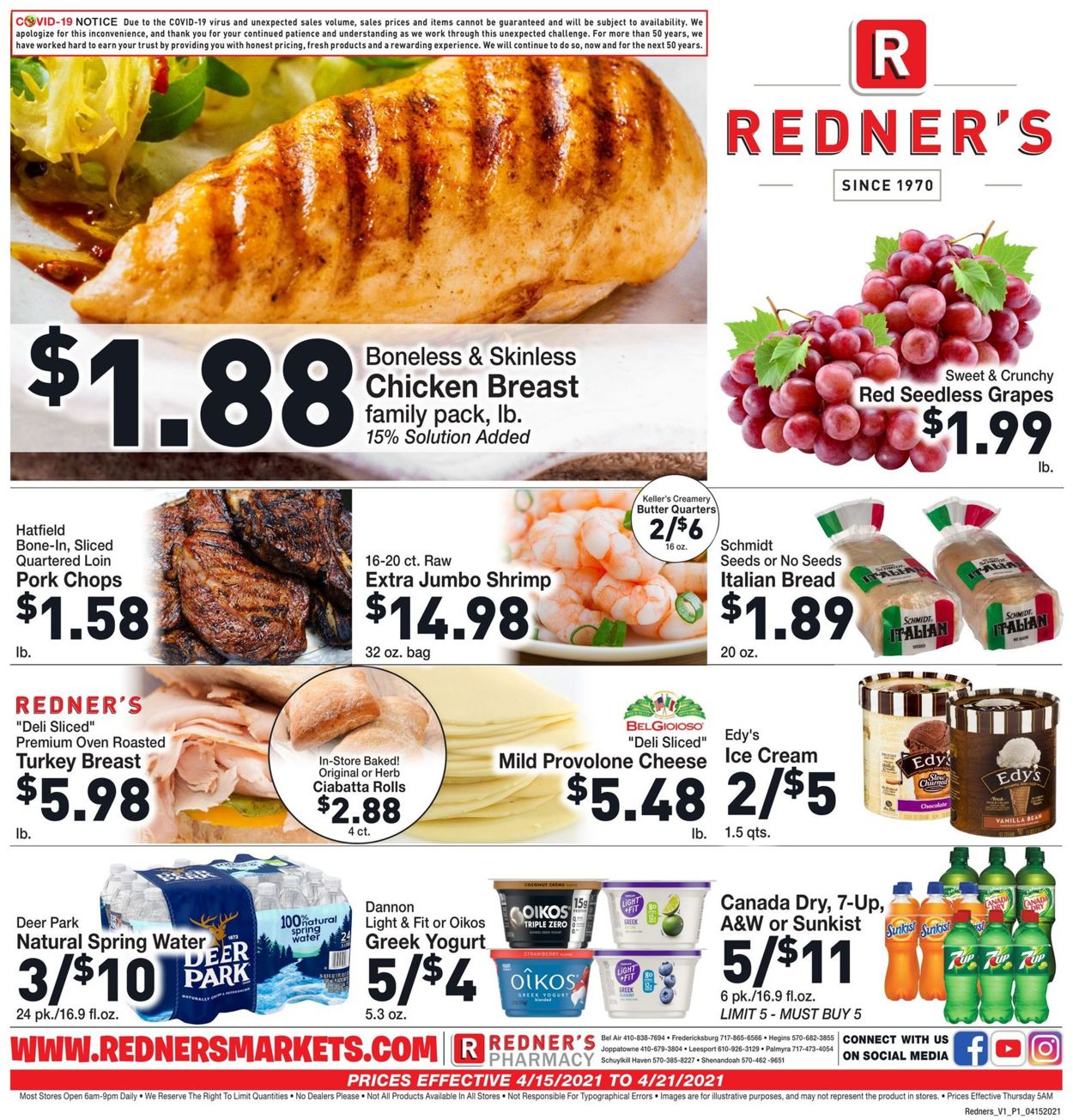 Redner’s Warehouse Market Weekly Ad Circular - valid 04/15-04/21/2021