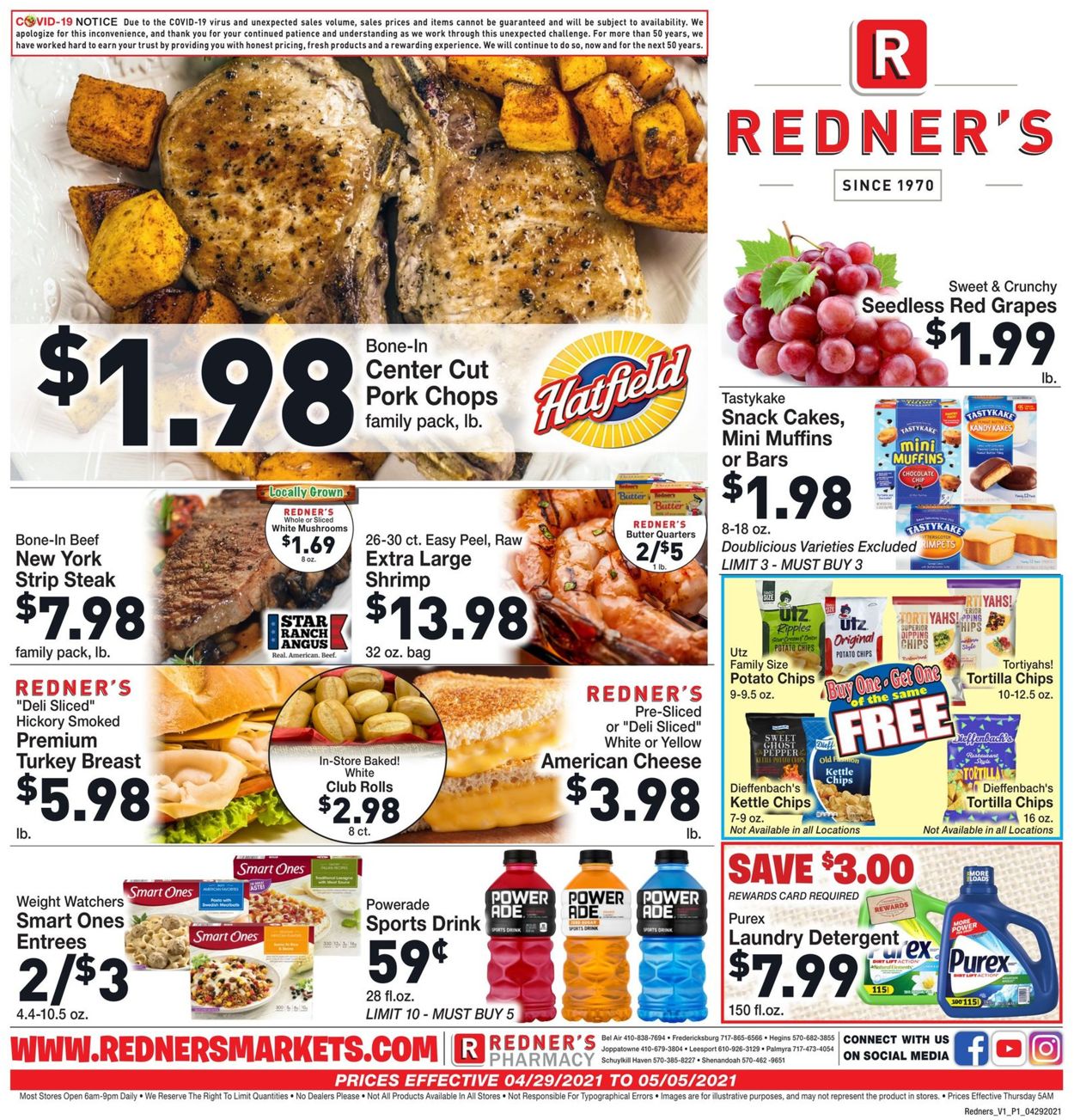Redner’s Warehouse Market Weekly Ad Circular - valid 04/29-05/05/2021