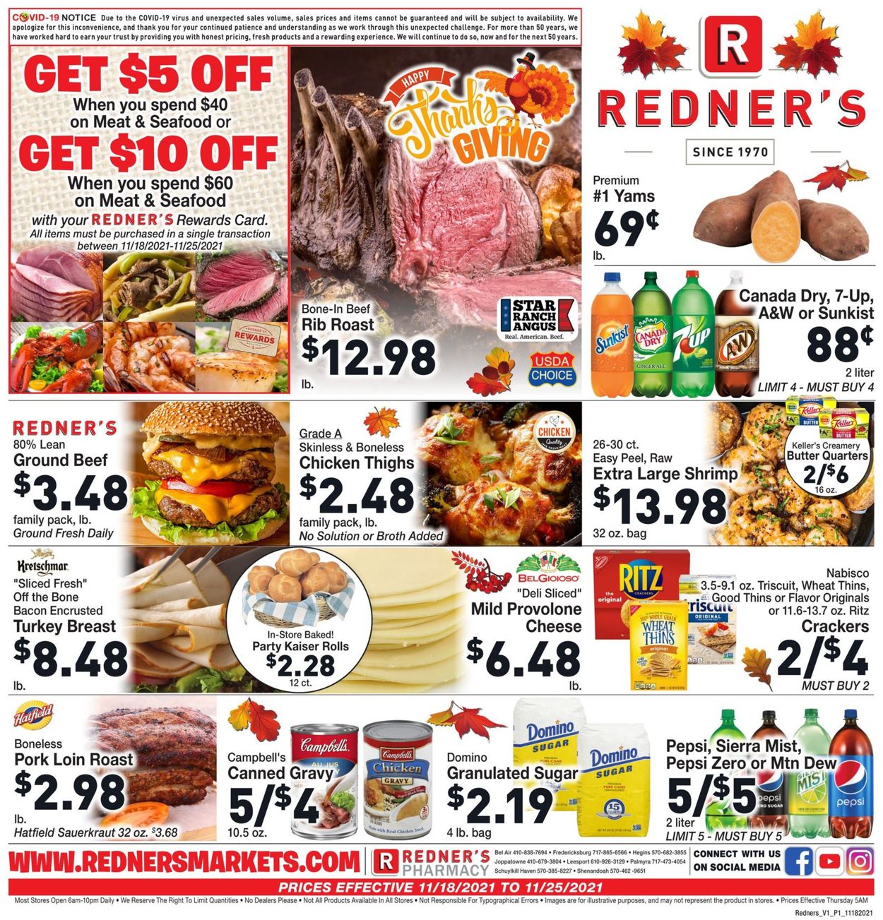 Redner’s Warehouse Market THANKSGIVING 2021 Weekly Ad Circular - valid 11/18-11/25/2021