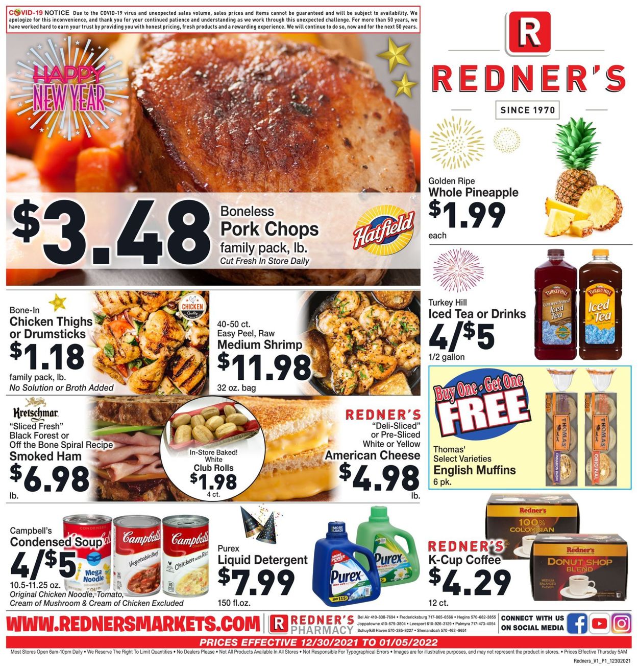 Redner’s Warehouse Market Weekly Ad Circular - valid 12/30-01/05/2022