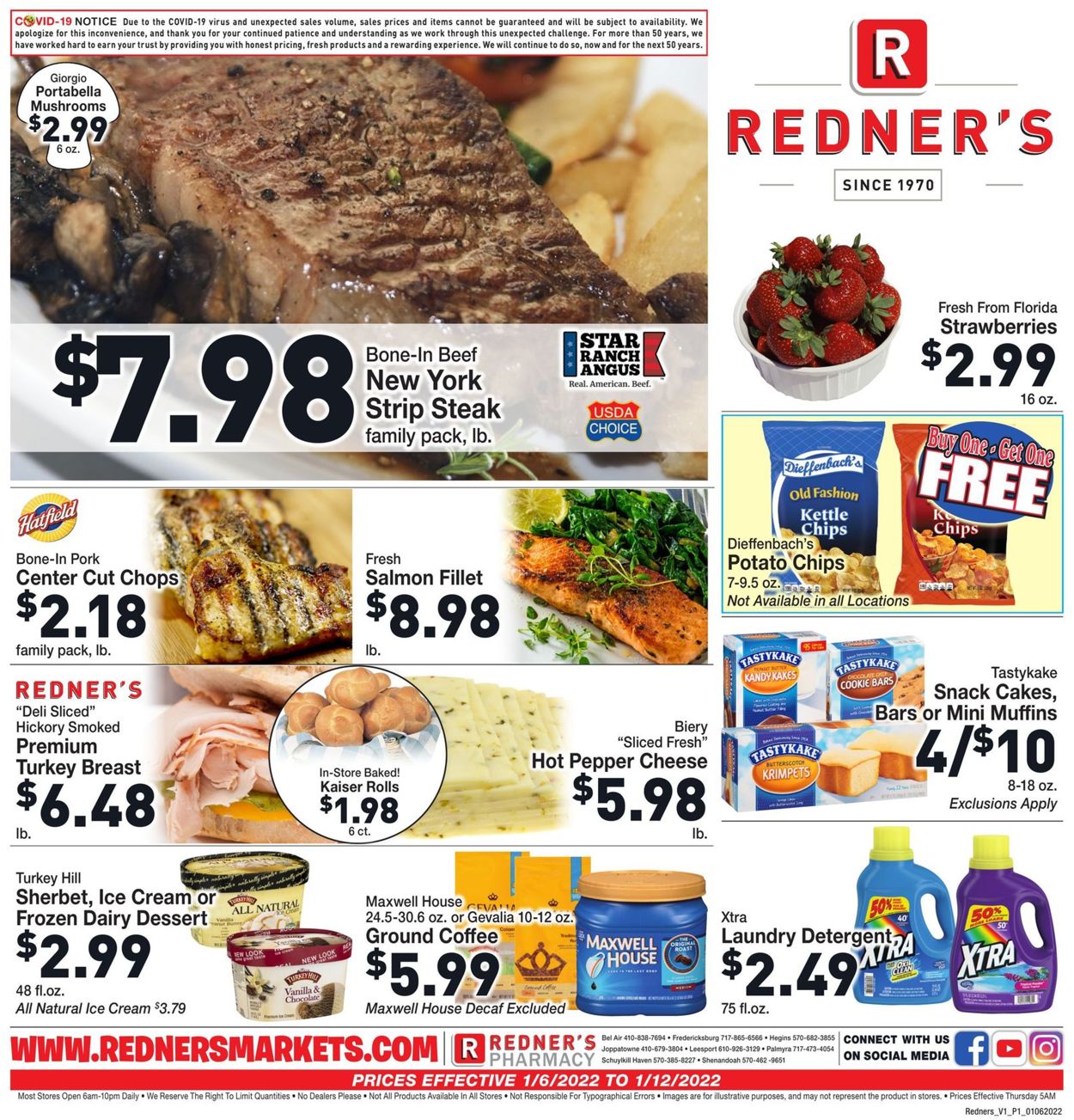 Redner’s Warehouse Market Weekly Ad Circular - valid 01/06-01/12/2022