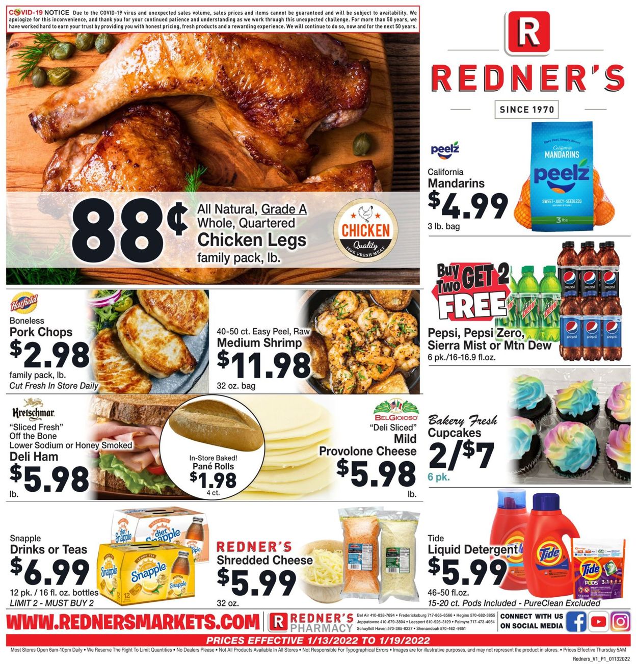Redner’s Warehouse Market Weekly Ad Circular - valid 01/13-01/19/2022