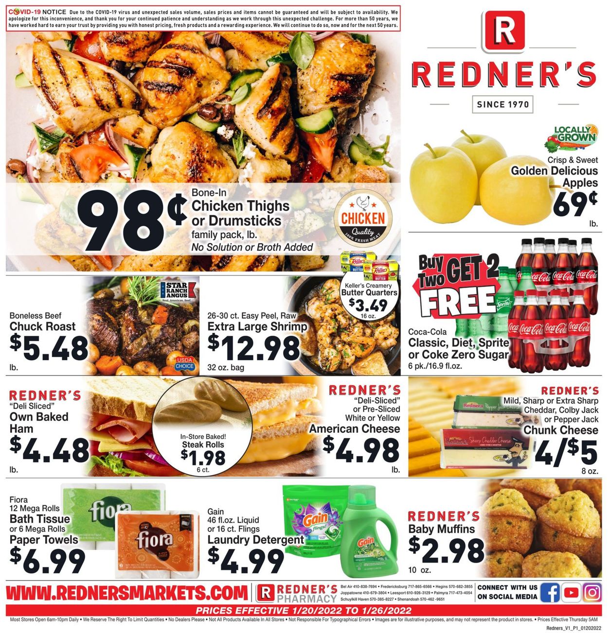 Redner’s Warehouse Market Weekly Ad Circular - valid 01/20-01/26/2022