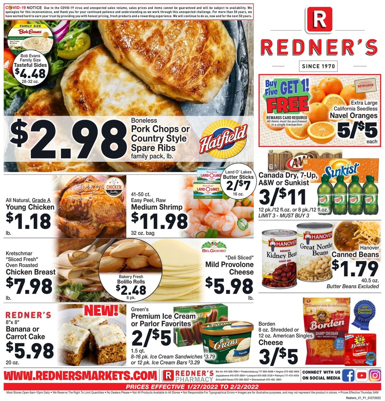 Redner’s Warehouse Market Weekly Ad Circular - valid 01/27-02/02/2022