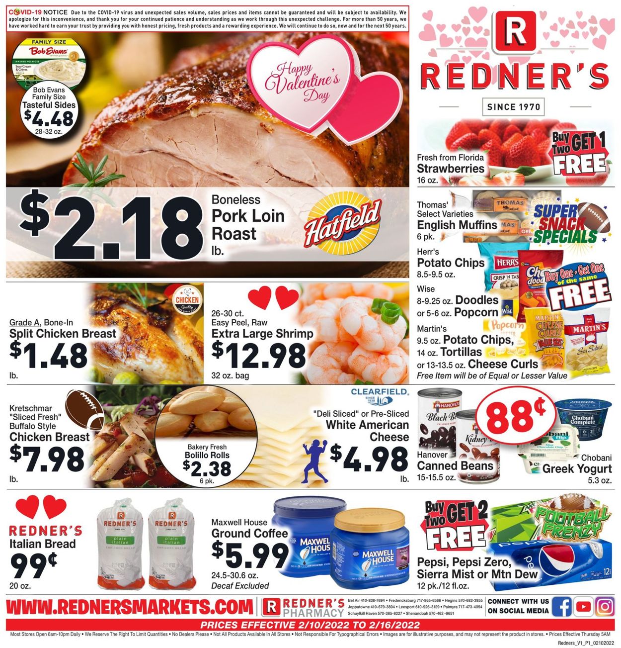 Redner’s Warehouse Market Weekly Ad Circular - valid 02/10-02/16/2022