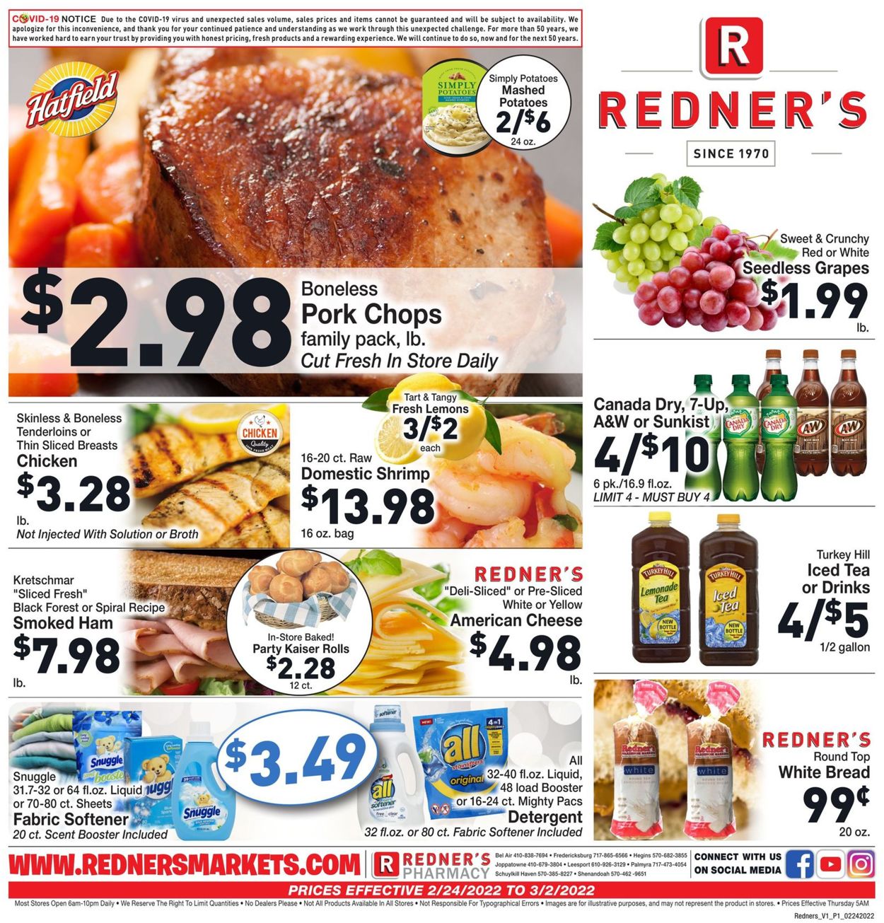 Redner’s Warehouse Market Weekly Ad Circular - valid 02/24-03/02/2022
