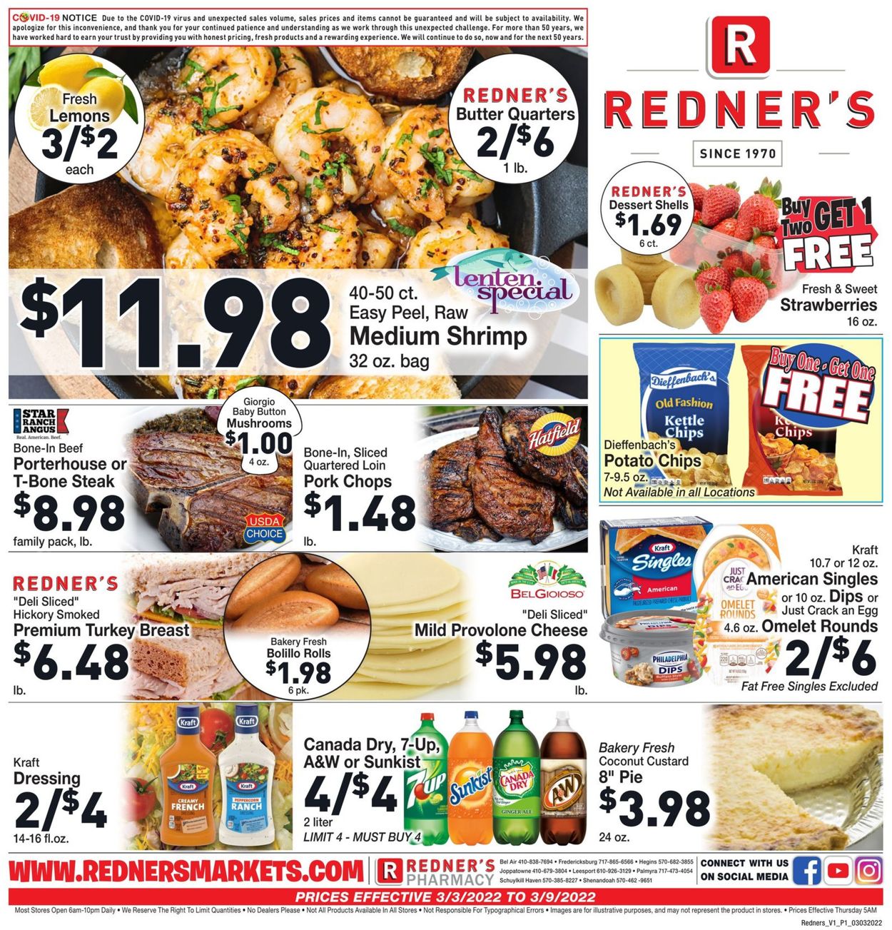 Redner’s Warehouse Market Weekly Ad Circular - valid 03/03-03/09/2022