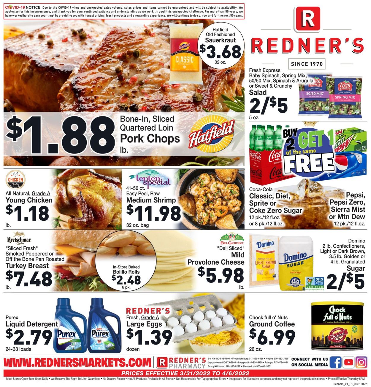 Redner’s Warehouse Market Weekly Ad Circular - valid 03/31-04/06/2022