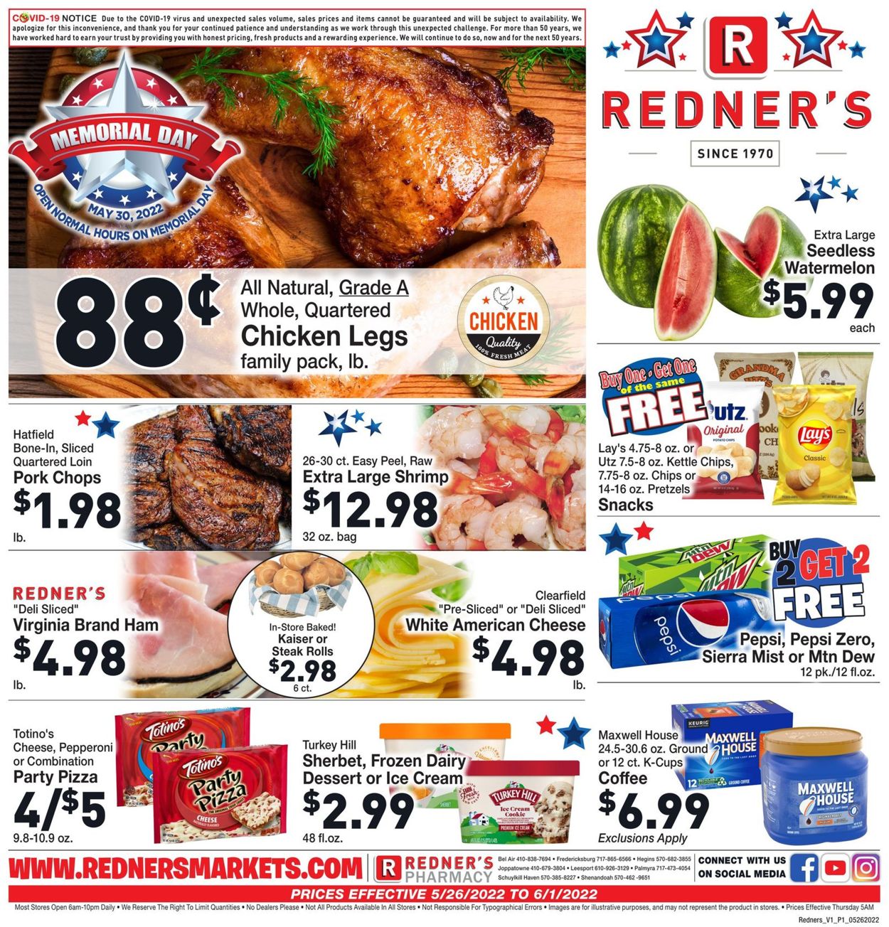 Redner’s Warehouse Market Weekly Ad Circular - valid 05/26-06/01/2022