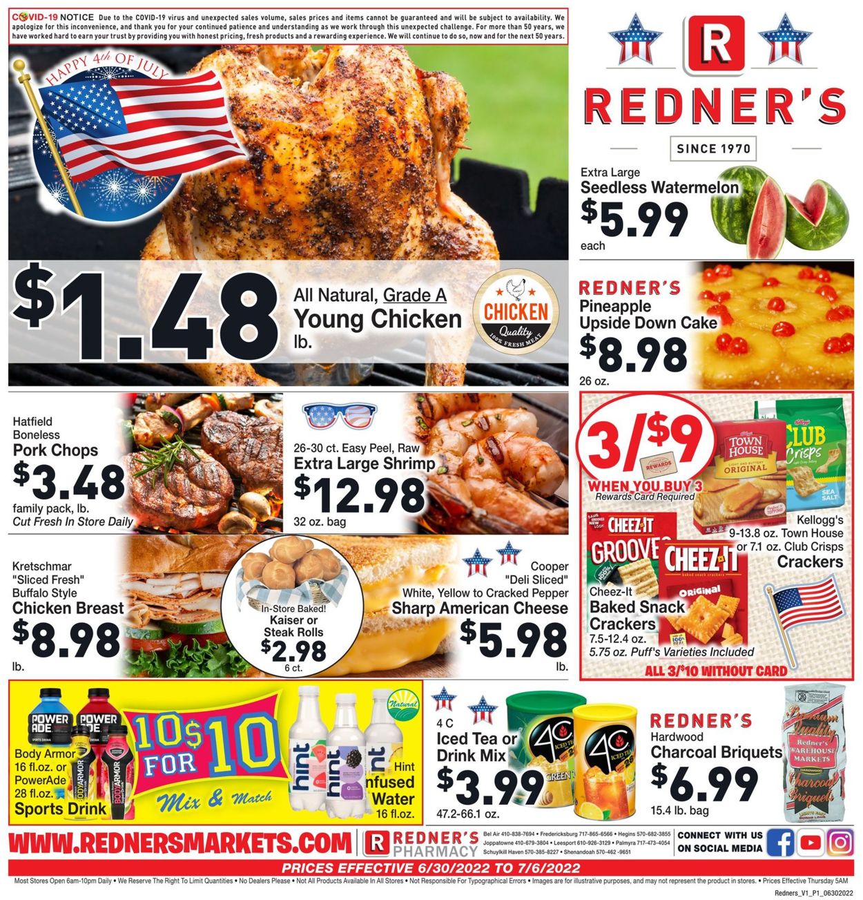 Redner’s Warehouse Market - 4th of July Sale Weekly Ad Circular - valid 06/30-07/06/2022
