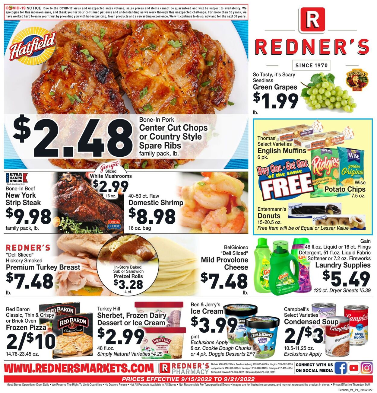 Redner’s Warehouse Market Weekly Ad Circular - valid 09/15-09/21/2022