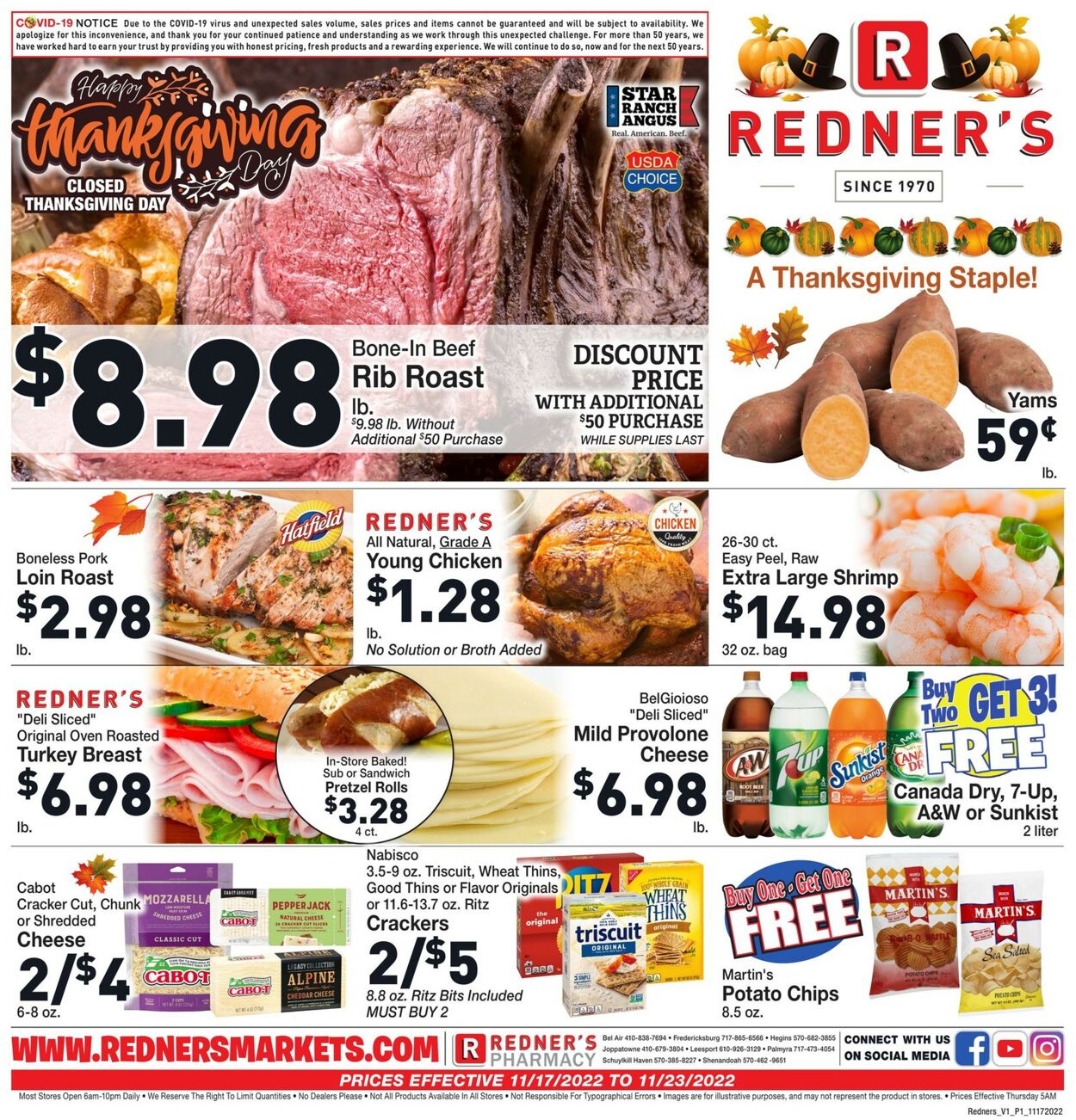 Redner’s Warehouse Market Weekly Ad Circular - valid 11/17-11/23/2022