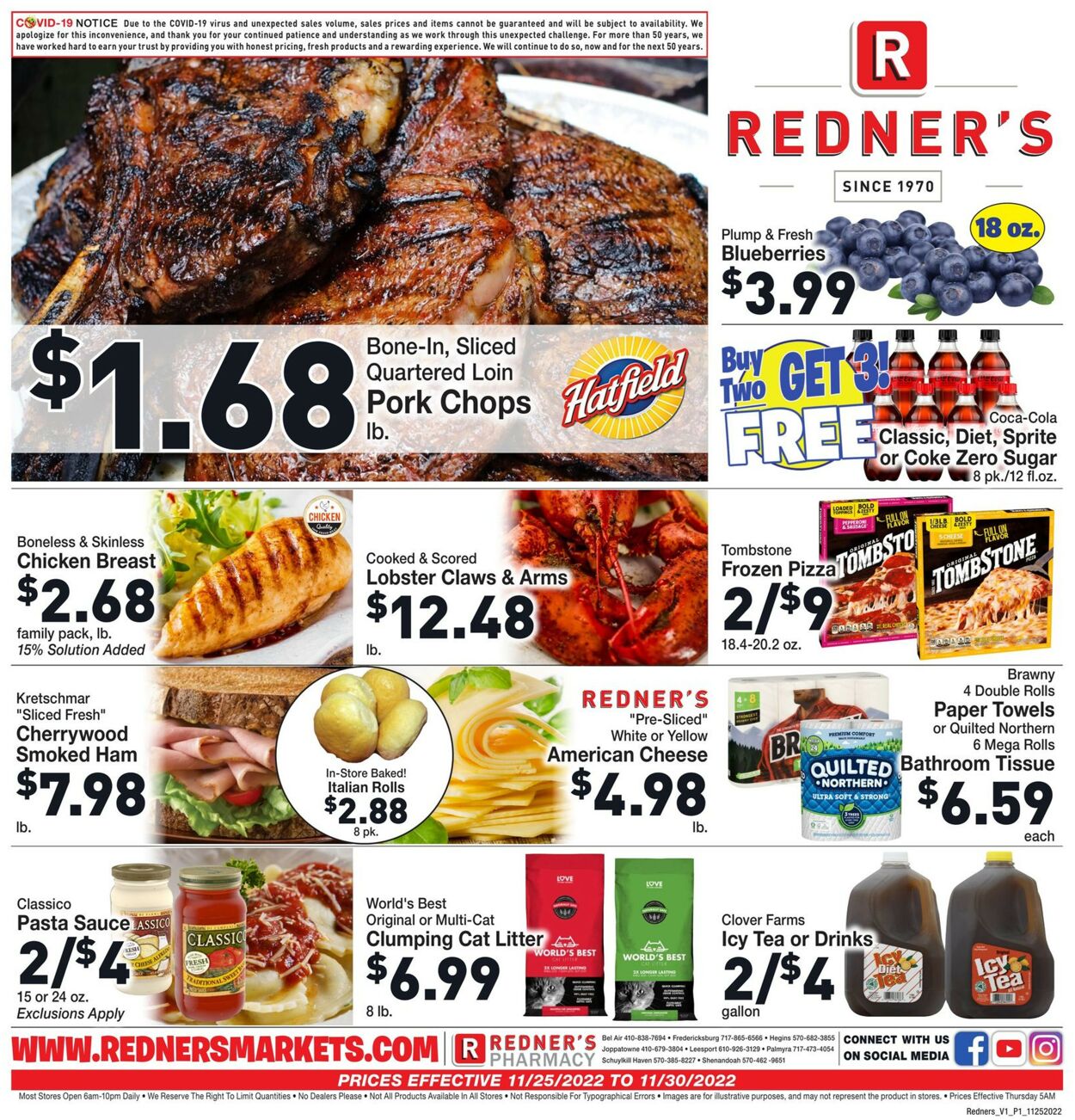 Redner’s Warehouse Market Weekly Ad Circular - valid 11/25-11/30/2022
