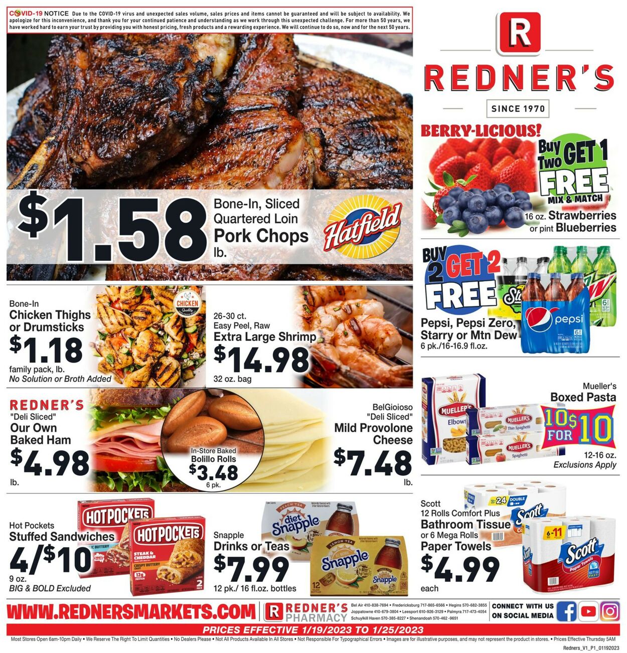 Redner’s Warehouse Market Weekly Ad Circular - valid 01/19-01/25/2023