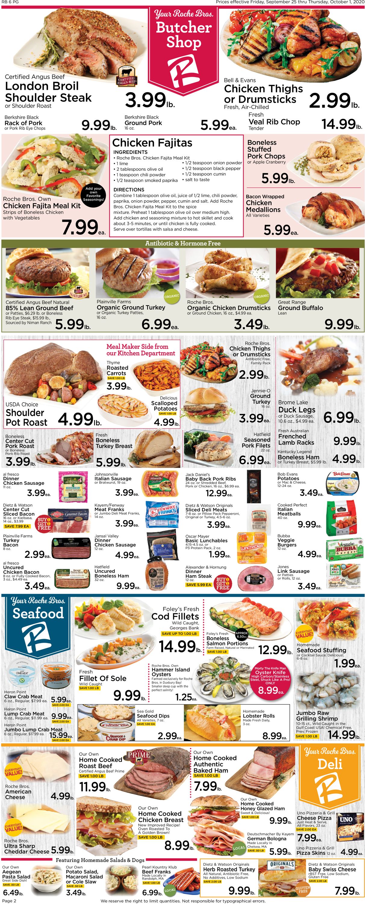 Roche Bros. Supermarkets Weekly Ad Circular - valid 09/25-10/01/2020 (Page 2)