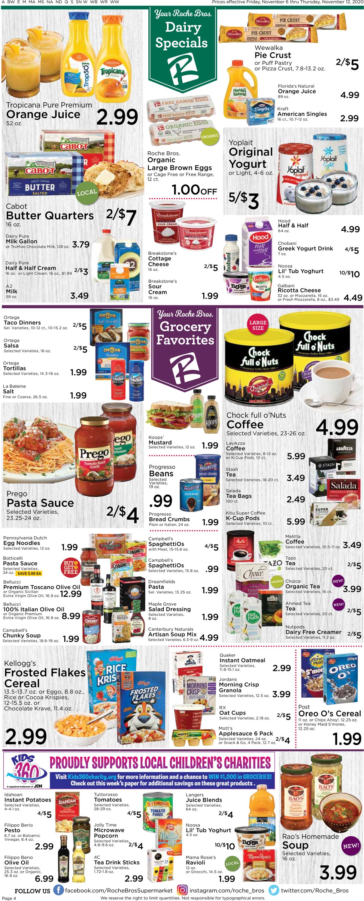 Roche Bros. Supermarkets Weekly Ad Circular - valid 11/06-11/12/2020 (Page 4)