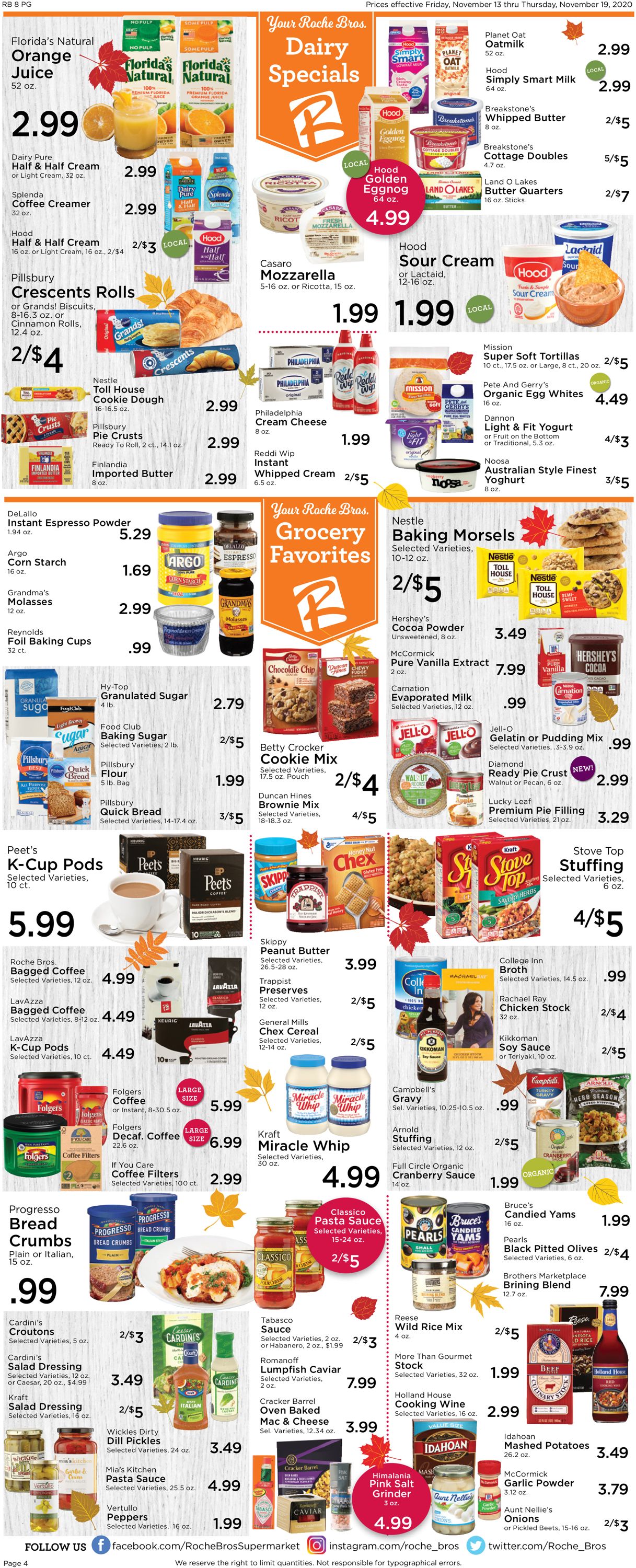 Roche Bros. Supermarkets Weekly Ad Circular - valid 11/13-11/19/2020 (Page 4)