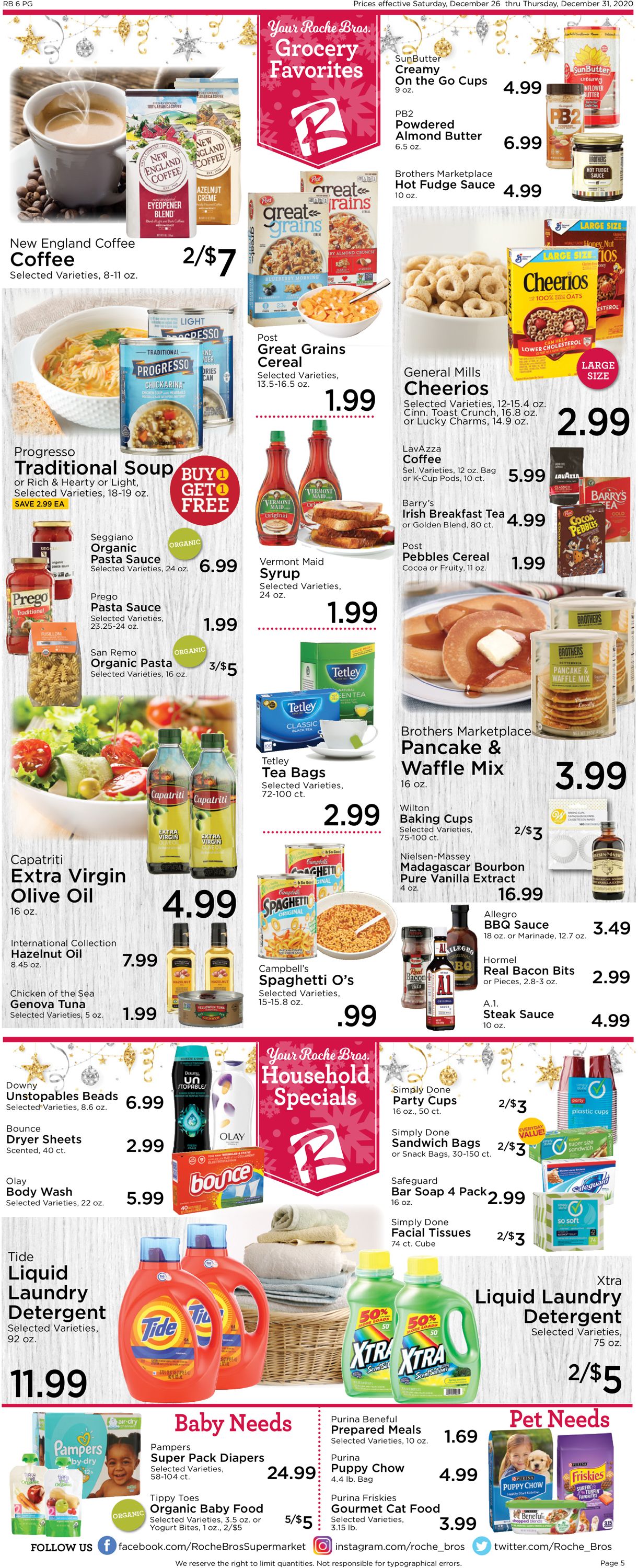 Roche Bros. Supermarkets Weekly Ad Circular - valid 12/26-12/31/2020 (Page 5)