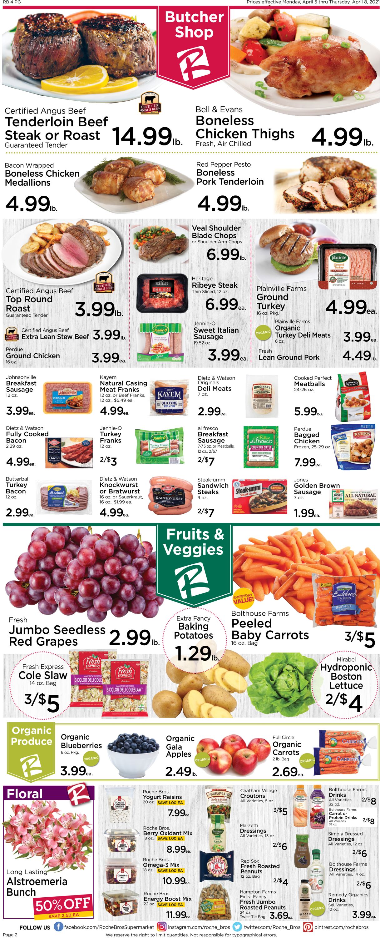 Roche Bros. Supermarkets Weekly Ad Circular - valid 04/05-04/08/2021 (Page 2)