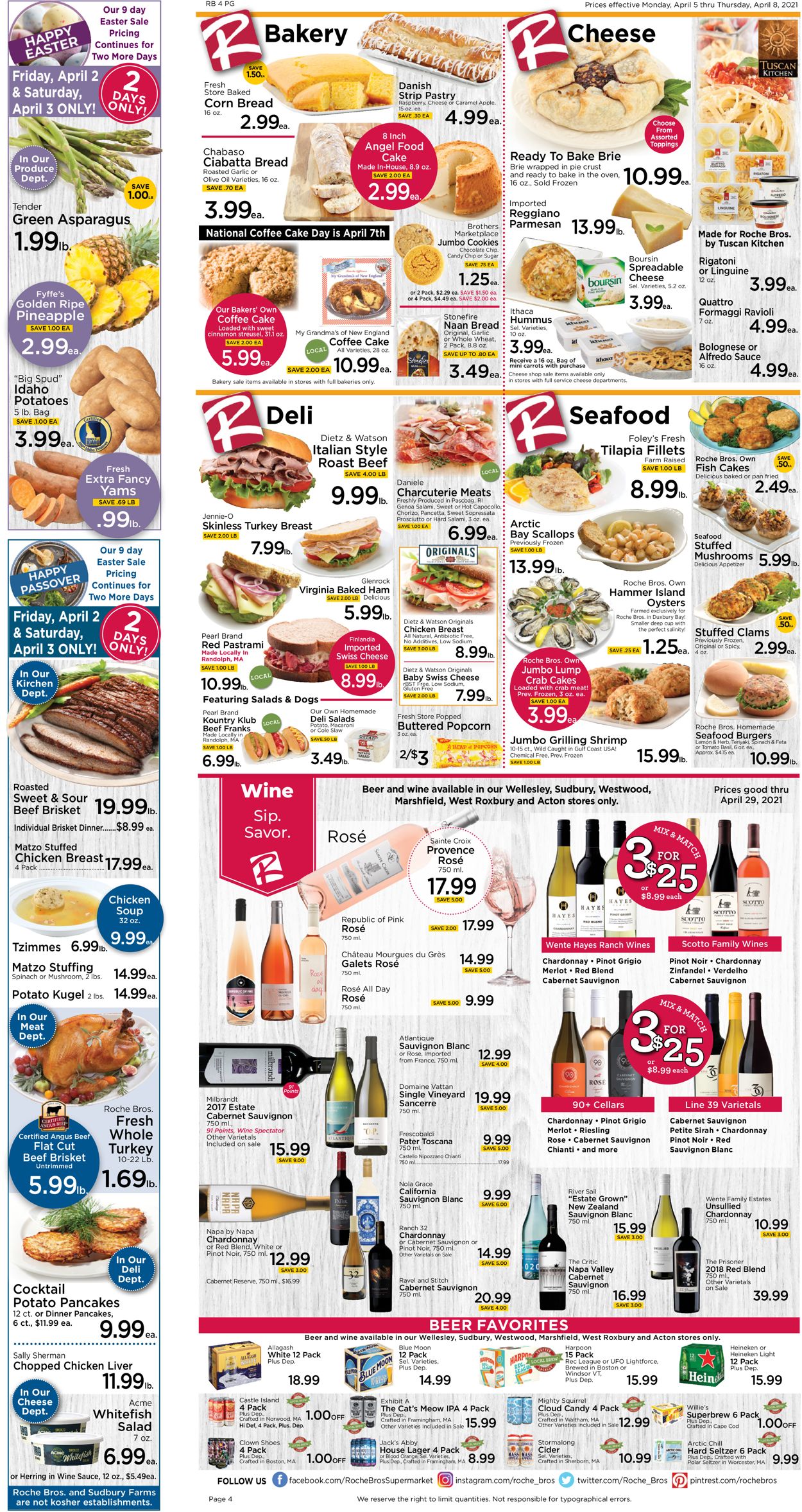 Roche Bros. Supermarkets Weekly Ad Circular - valid 04/05-04/08/2021 (Page 4)